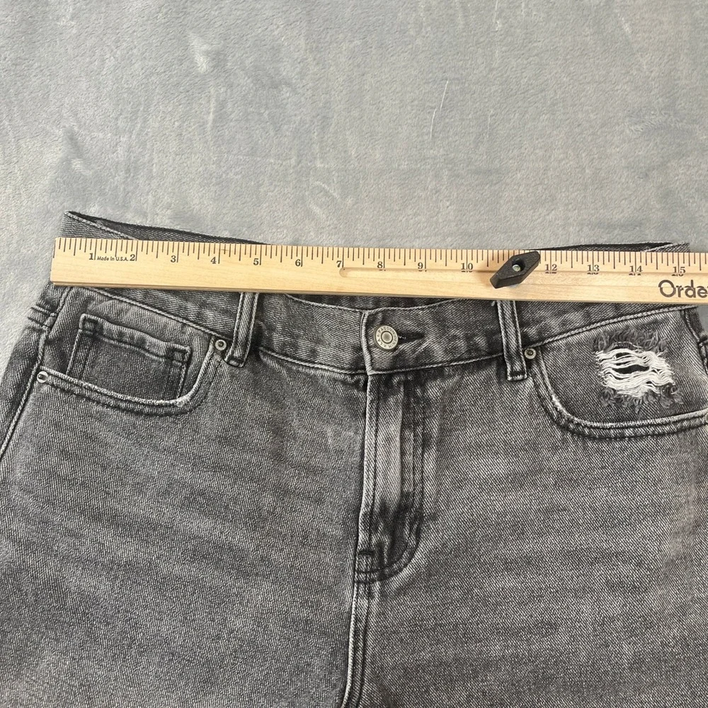 PacSun Shorts Womens 28 Baggy Boyfriend Denim Washed Black Gray Distressed